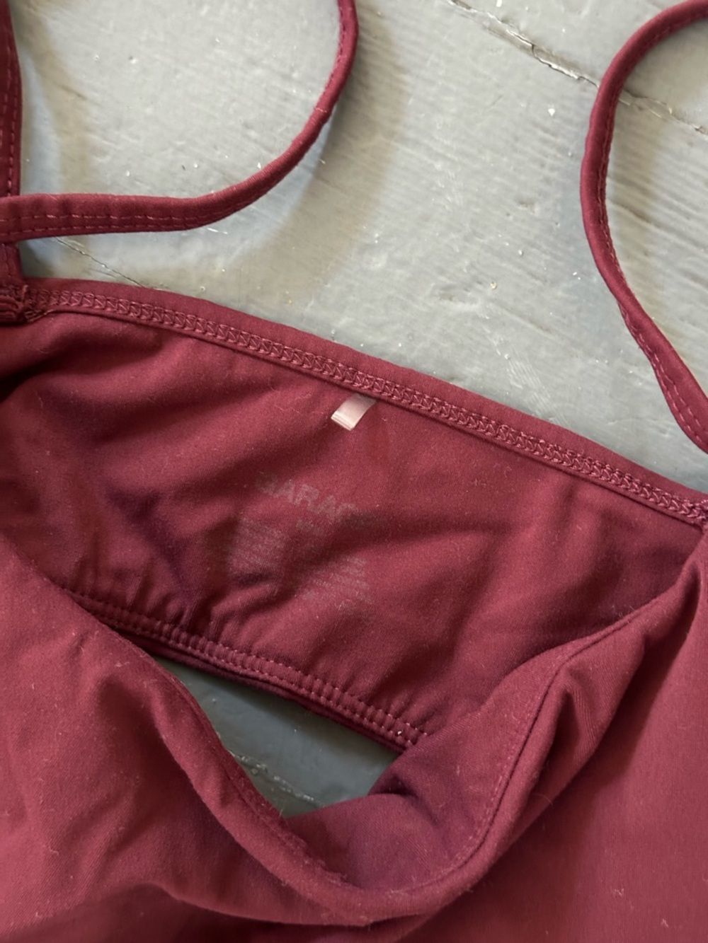 Garage Burgundy Long-Sleeve Crop Cardigan with Matching Bralette - Picture 4 of 5